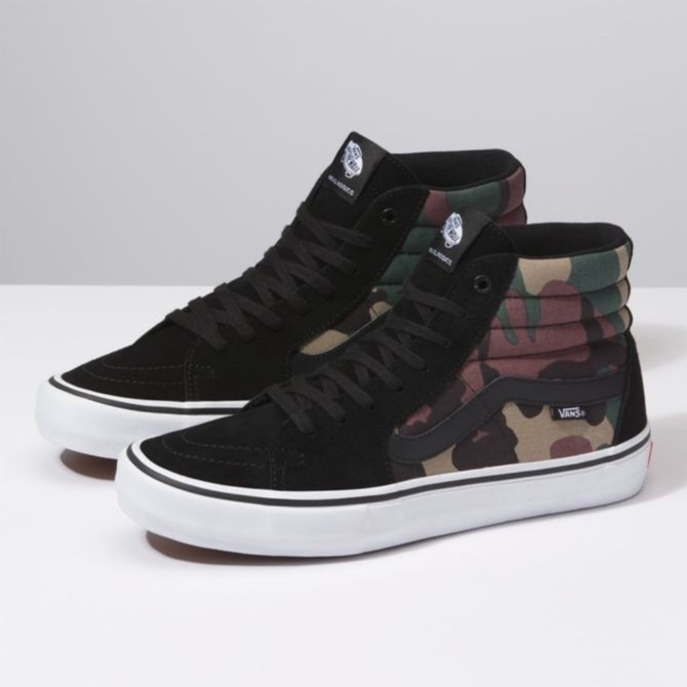 VANS SK8 HI PRO CAMO (BLACK/WHITE)